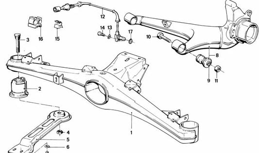 Support arrière pour BMW E28 (OEM 33311126009). BMW d'origine.