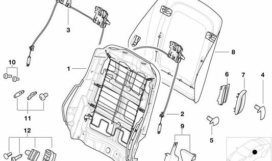 Rechte Formteile für BMW E46 (OEM 52108260848). Original BMW