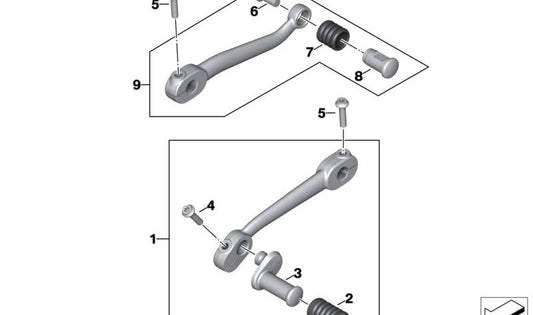 Palanca de cambios trasera negra OEM 23417915187 para motos BMW Motorrad R 18, R 18 Classic, R 18 B, R 18 Transcontinental. Original BMW Motorrad.
