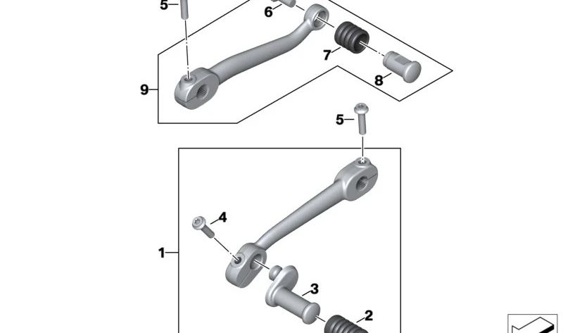 Alavanca de mudança traseira OEM 23418392714 para motocicletas BMW R 18, R 18 Classic, R 18 Transcontinental... e muito mais. Originais BMW Motorrad.