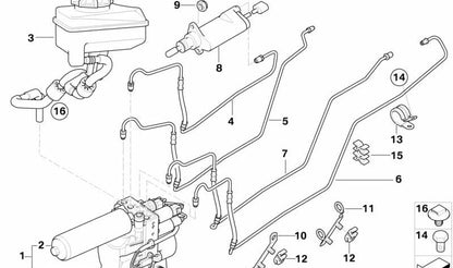 Abrazadera de tubo OEM 21532282584 para BMW E36, E46. Original BMW.