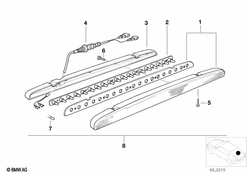 Lens screw for BMW E34 (OEM 51718156460). Original BMW