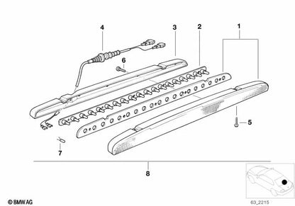 Lens screw for BMW E34 (OEM 51718156460). Original BMW