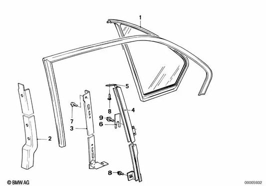 Guia deslizante direita para BMW Série 5 E12, E28 (OEM 51341809976). BMW originais.