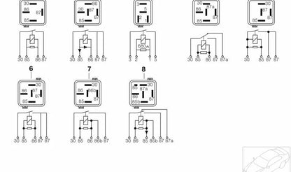 Schließrelais (Übersee blau) OEM 61368364582 für BMW E36, E46, E65, E66, E83, E85, E86. Original BMW.
