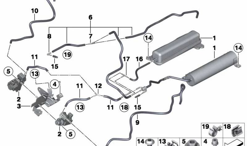 Tubo de vacío OEM 11657612158 para BMW Serie 5 F07 550i (modelos: 5M61, 5M62, SN01, SN02, SN41, SN42, 5M01, 5M81, SP01, SP41). Original BMW.