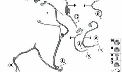 Cable positivo de batería OEM 12427571136 para MINI R56, R56 LCI, Clubman R55, Clubman R55 LCI, Cabrio R57, Cabrio R57 LCI. Original MINI.