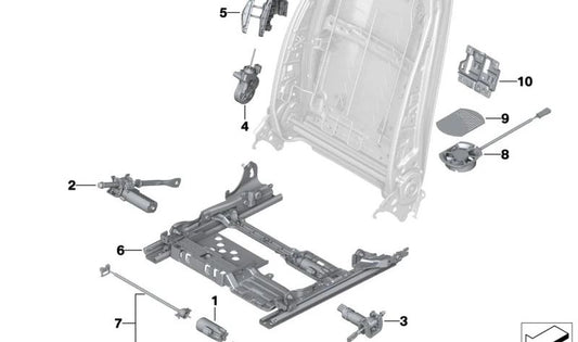 Left backrest width adjustment mechanism for BMW F10, I20 (OEM 52107848685). Original BMW