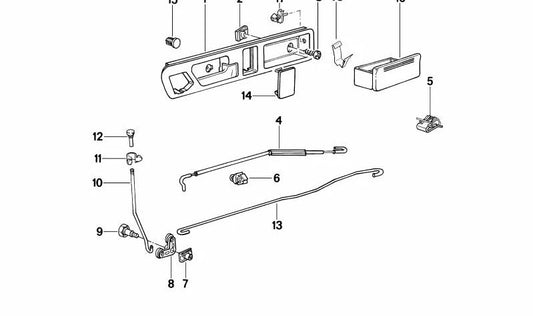 Cable de apertura de capó derecho OEM 51228117616 para BMW E34. Original BMW.