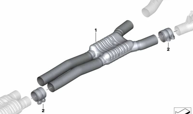 Silencioso intermedio OEM 18308482529 para BMW G12. Original BMW.
