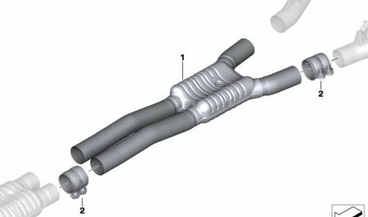 OEM intermediário silencioso 18308482529 para BMW G12. BMW original.