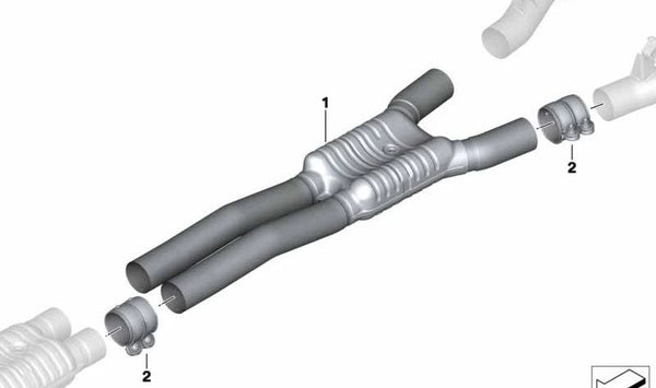 Silencioso intermedio OEM 18308482529 para BMW G12. Original BMW.