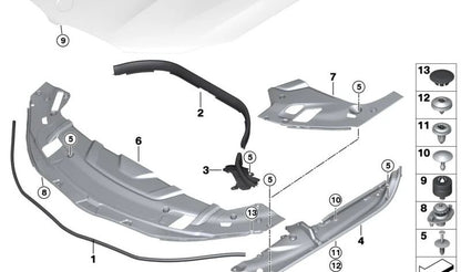 Front right side cover gasket for BMW 5 Series F90, G30, G31, G38, 8 Series G14, G15, G16 (OEM 51767349602). Original BMW