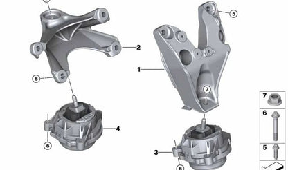 Rechtes Motorlager OEM 22117855818 für BMW M2 F87. Original BMW.
