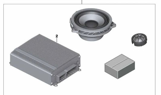 Audio Amplifier for BMW 1 Series F20, F21, 2 Series F22, F23, 3 Series F30, F31, F34, F35, 4 Series F32, F33, F36 (OEM 65412413271). Original BMW