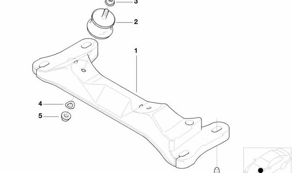 Soporte de caja de cambios OEM 22311096811 para BMW E46. Original BMW.