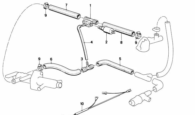 T BMW E21, E30 Series 5 E128 (OEM 64511286809). BMW originale