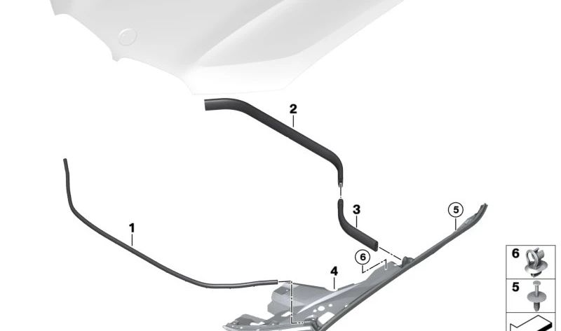 Junta de estanqueidad lateral derecha OEM 51767418198 para BMW X5 (F95, F95N, G05, G05N, G18, G18N) y X6 (F96, F96N, G06, G06N). Recambio original BMW.