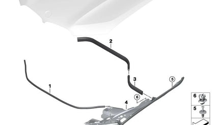 Junta de estanqueidad lateral izquierda OEM 51767418197 para BMW X5 {F95, F95N, G05, G05N, G18, G18N} y BMW X6 {F96, F96N, G06, G06N}. Original BMW.