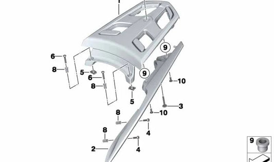 Casquillo corto OEM 46547653540 para motos BMW K26 (R 900 RT, R 1200 RT), K48 (K 1600 GT, K 1600 GTL). Original BMW Motorrad.