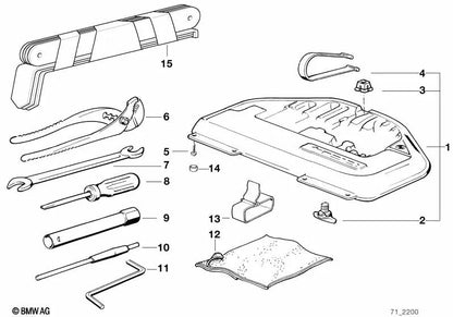 Halteband for BMW 3 Series E46, 5 Series E60, E60N, 7 Series E65, E66, 8 Series E31 (OEM 71111180244). Genuine BMW.