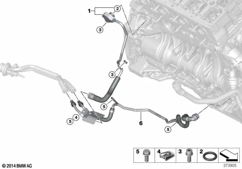 Modulo SCR Tubo - Ciclo del cilindro per la serie BMW 3 F30, F30N, F31, F31N, 5 F07N, F10N, F11N (OEM 11538514229). BMW originale