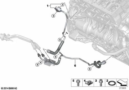 Modulo SCR Tubo - Ciclo del cilindro per la serie BMW 3 F30, F30N, F31, F31N, 5 F07N, F10N, F11N (OEM 11538514229). BMW originale