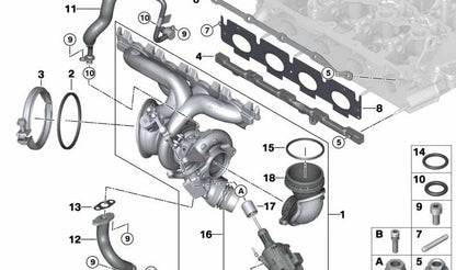 Gioco degli attuatori della valvola di rifiuti per BMW F52, F45, F46, F87N, F80, F82, F83, F48, F49, F39 (OEM 11657850453). BMW originale.