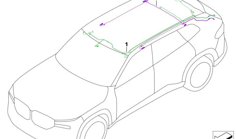BMW X5 F95N Cablaggio del tetto, G05N (OEM 61125A59032). BMW originale.