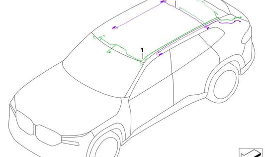 BMW X5 F95N Câblage du toit, G05N (OEM 61125A59032). BMW d'origine.