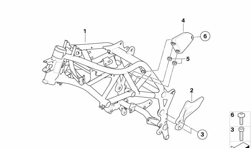Chassi dianteiro OEM 46518529961 Na cor do granit -Grey para motocicletas BMW F 650 Gs, F 800 gs (10/2006 - 06/2012). BMW Motorrad original.