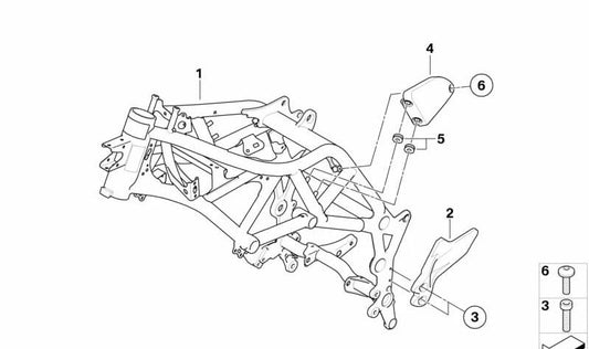 Chassi dianteiro OEM 46518529961 Na cor do granit -Grey para motocicletas BMW F 650 Gs, F 800 gs (10/2006 - 06/2012). BMW Motorrad original.