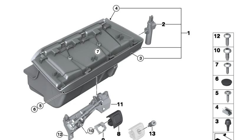 Guantera para BMW I01, I01N (OEM 51169283006). Original BMW