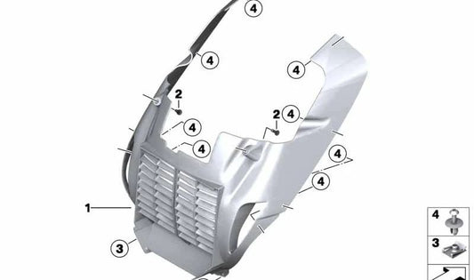 Moldura de radiador OEM 46637725014 para motos BMW C 650 GT (K19). Original BMW Motorrad.