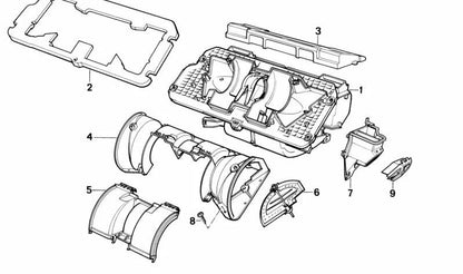 Junta de calefacción OEM 64111384314 para BMW Serie 5 E34 520i M20/M50, manual y automático, 1987-1996. Original BMW.