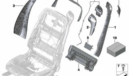 Kit de fijación para molduras OEM 54347310388 para BMW F06, F12, F13. Original BMW.