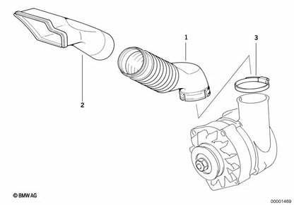 Toma de aire para BMW Serie 3 E36 (OEM 12311730635). Original BMW