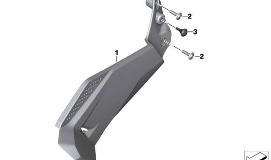 Moldura lateral depósito derecho OEM 46638556638 para motos BMW R1200GS, R1250GS. Original BMW Motorrad.