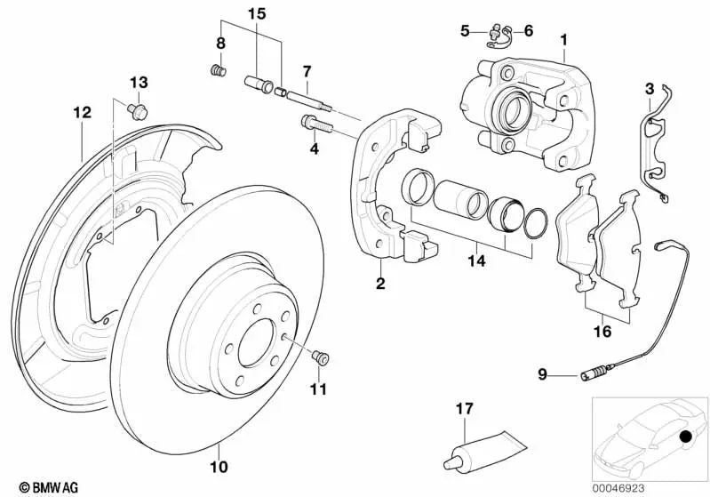 Ventilated brake disc for BMW 7 Series E38, 8 Series E31 (OEM 34216767062). Genuine BMW
