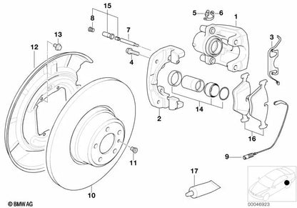 Ventilated brake disc for BMW 7 Series E38, 8 Series E31 (OEM 34216767062). Genuine BMW
