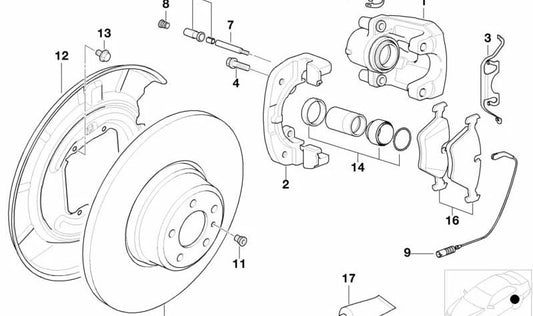 Soporte de Freno para BMW Serie 7 E38, Serie 8 E31 (OEM 34216757904). Original BMW