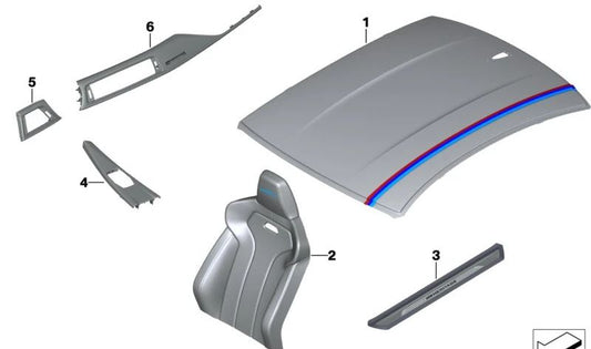 Entrée droite en embelliage OEM 51477993258 pour BMW F82, F83. BMW d'origine.