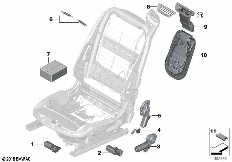 Ajuste de edição do assento esquerdo para a BMW 4 F33 Series, F83. 6 F06 Series, F12, F13 (OEM 52107309659). BMW original