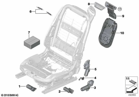 Ajuste de edição do assento esquerdo para a BMW 4 F33 Series, F83. 6 F06 Series, F12, F13 (OEM 52107309659). BMW original