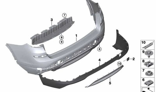 Primed rear underbody protection for BMW F25 (OEM 51127413497). Original BMW