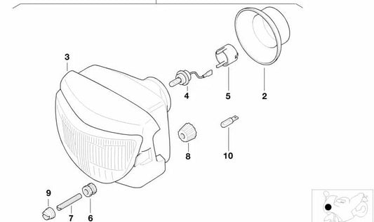Caperuza de faro OEM 63127650105 para motos BMW F 650 GS, F 650 GS Dakar, G 650 GS. Original BMW Motorrad.