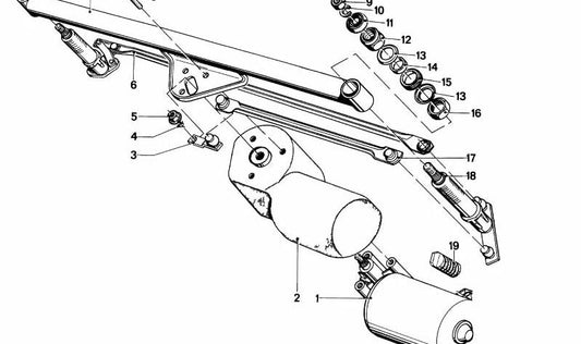 Roueur droit du bras d'essuie-glace OEM 61611355151 pour BMW E12. BMW d'origine.