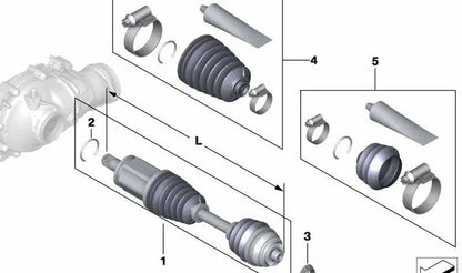 Kit fuelle exterior transmisión OEM 31607529203 para BMW X3 E83 {1.8d, 2.0d} modelos PE71, PE72, PB11, PB12, PD11, PD12, PE11, PE12, PE18, PE25. Original BMW.