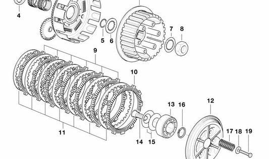 Muelle de embrague OEM 21212343174 para motos BMW F 650, F 650 ST. Original BMW Motorrad.