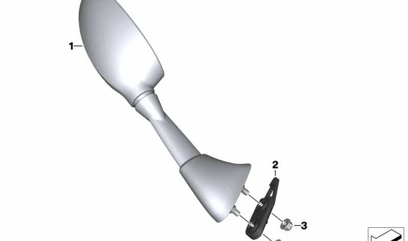 Espelho retrovisor esquerdo OEM 51167718513 para motocicletas BMW HP4, S 1000 RR. Originais BMW Motorrad.